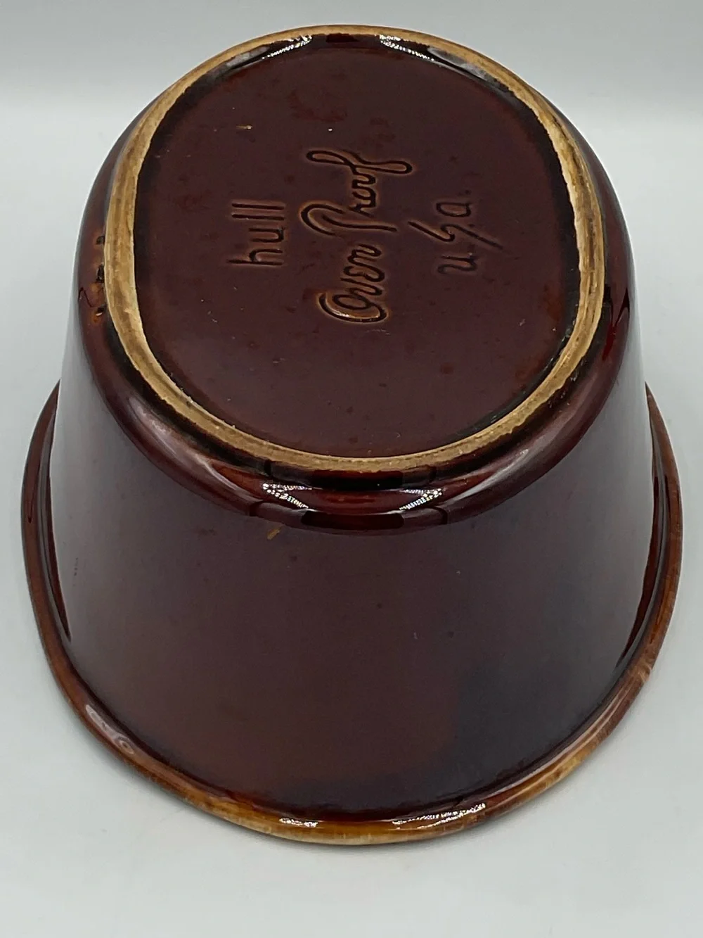 Vintage Hull Brown Drip House & Garden Mirror Brown Oval Glazed 2qt Baking Dish